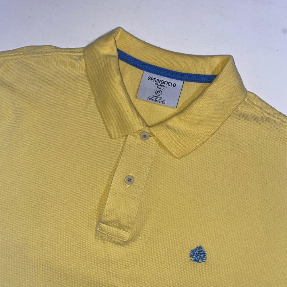 Springfield Original Polo Shirt Mens XL Yellow Casual‎ Short Sleeve